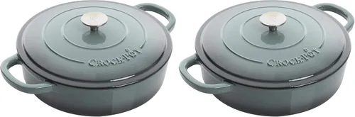 Vista 16 de Crock Pot Artisan - Cacerola de hierro fundido esmaltado con tapa, 5 cuartos de galón, azul aguamarina