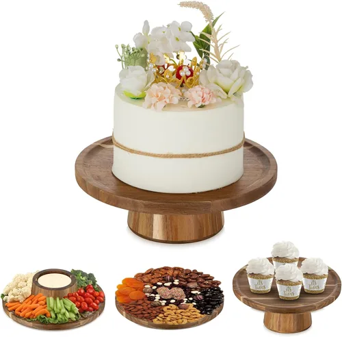 Vista 9 de NUPTIO Soporte de madera para tartas, soporte para cupcakes de madera