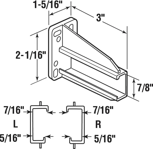 Vista 2 de Prime-Line MP7227 - Placa trasera para cajón, 5/16 pulgadas x 7/8 pulgadas, plástico, blanco (1 juego)