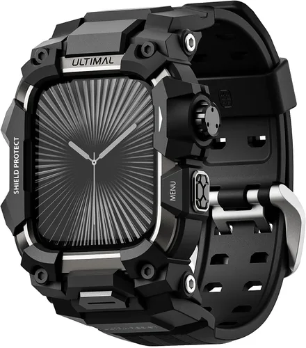 Vista 29 de ULTIMAL Funda Resistente con Correa para Apple Watch 44mm, Compatible con Apple Watch Series SE 3/SE 2/SE Generation/6/5/4, Funda Táctica Antigolpes