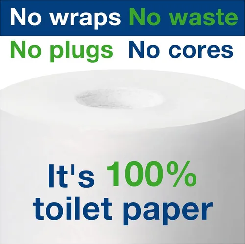 Vista 6 de Tork OptiServe - Dispensador de papel higiénico (2 rollos) sin cilindro de cartón interior, negro T7/T5, dispensador vertical, diseño de elevación +