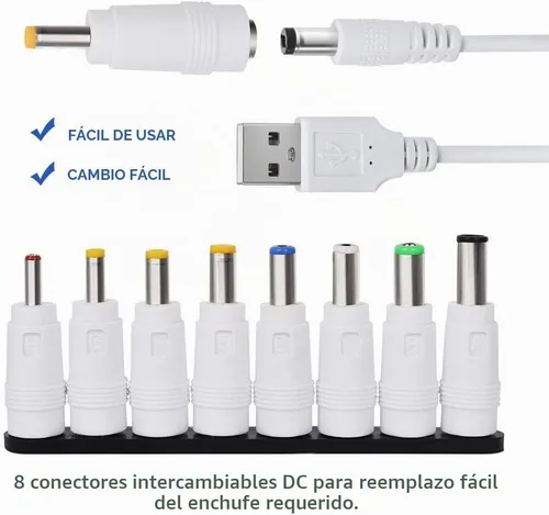 Vista 4 de UCEC Cable de alimentación DC 5V, USB universal a DC 0.2x0.1 in Cable
