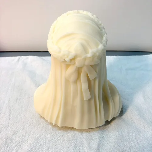 Vista 8 de Molde de vela velada para dama, busto femenino velado de silicona, busto velado para dama, busto de doncella velado, molde de estatua, molde