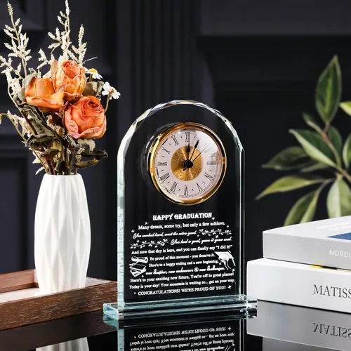 Vista 6 de Regalos de graduación Qianwei para él y ella - Reloj de cristal Clase de 2025 Regalos de presente para mujeres y hombres, graduados de universidad