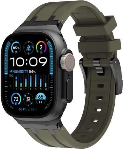 Vista 16 de Apple Watch Band para iWatch Ultra Series, correa de reloj de silicona para hombres, diseño fresco, compatible con Apple Watch de 1.929 in, 1.772