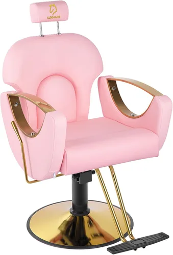 Vista 12 de Silla de peluquería hidráulica, sillas de salón Silla giratoria de 360 grados, altura ajustable para estilista de peluquería de salón de tatuajes