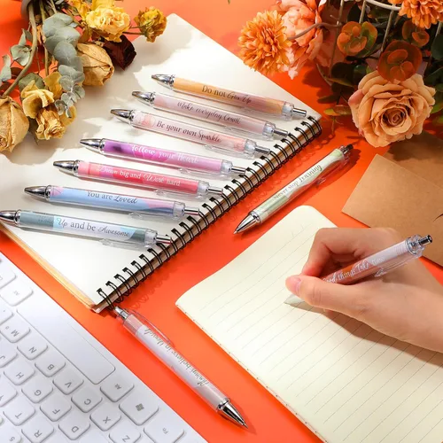 Vista 6 de Yeaqee 50 bolígrafos motivacionales a granel con diferentes citas inspiradoras para mujeres, regalos inspiradores, bolígrafos a granel