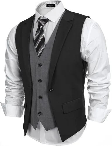 Vista 2 de Coofandy - Chaleco formal para hombre