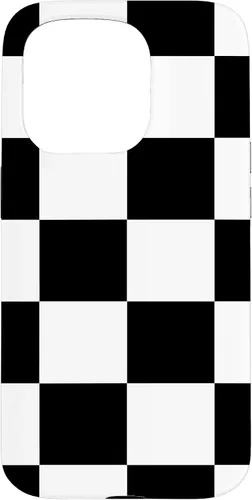 Vista 14 de Black and White Classic Checkered Big Checkerboard Pattern Case for iPhone 16