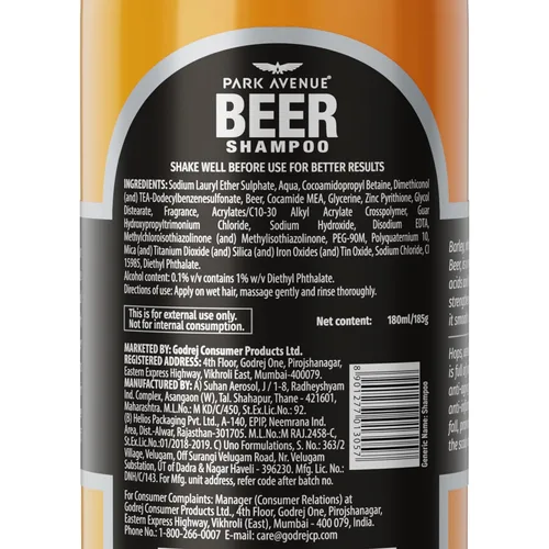Vista 7 de Park Avenue Champú de cerveza anticaspa, 6.1 fl oz - De la India