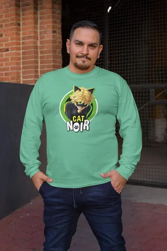 Vista 8 de Miraculous Ladybug and Cat Noir Merch Adrien Hero - Camiseta de manga larga completa