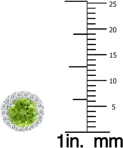 Vista 28 de Aretes de tuerca de diamantes naturales y piedras preciosas genuinas de 0.197 in en oro blanco de 14 quilates