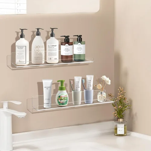 Vista 8 de AMEITECH Paquete de 4 estantes flotantes para pared, estantes acrílicos de 15 pulgadas para decoración de habitación, estante de libros para niños
