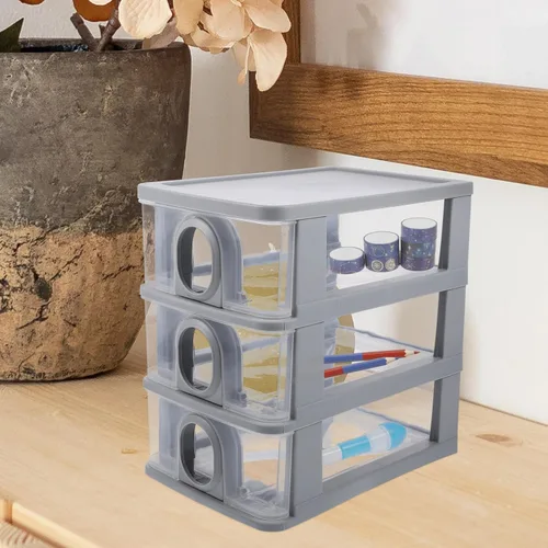 Vista 7 de Gabinete de almacenamiento de cajones, gabinete de almacenamiento de manualidades, cajas varias, estuche de almacenamiento de papelería, organizador