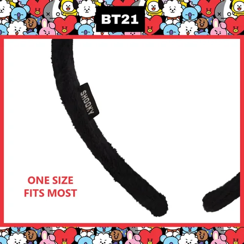 Vista 4 de BT21 LINE FRIENDS - Diadema de felpa bordada en 3D para mujer, talla única