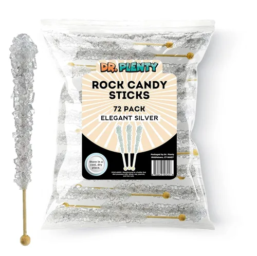 Vista 10 de Blue Rock Candy Sticks '72 Pack' – Roca de cristal de azúcar Razz azul envuelta individualmente a granel – Perfecto para recuerdos de fiesta, bodas