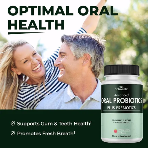 Vista 3 de Suplemento de probióticos orales con prebióticos – Apoya dientes saludables, encías, boca y aliento fresco sin olor para adultos – Probiótico dental