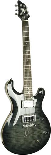 Vista 7 de IYV Guitarra Eléctrica de Cuerpo Sólido de 6 Cuerdas IP-350 TBK PRS, Negro Translúcido