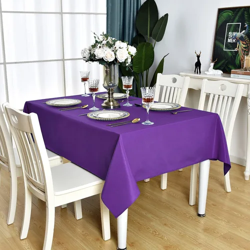 Vista 12 de Mantel Cuadrado Verde Manzana Impermeable Resistente a las Manchas Sin Arrugas Mantel de Mesa de Poliéster 210GSM Limpiable Cubierta de Mesa