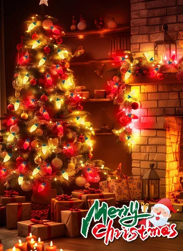 Vista 6 de Luces de Navidad C9 para Exteriores, 100 Pies de Luces de Cadena Impermeables Color Fresa con 100 Bombillas, Luces Impermeables Conectables