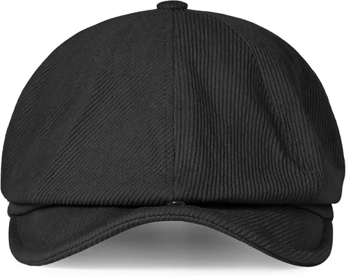 Vista 2 de Clakllie Gorra clásica de algodón con 8 paneles de Newsboy Gatsby, gorra plana de sarga vintage con diseño de peaky blinders, boina