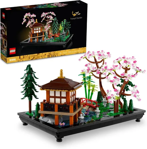 Vista 7 de LEGO Icons Tranquil Garden Building Set – Kit detallado de jardín zen japonés para adultos, mayores de 18 años – Regalo para cumpleaños – Juego