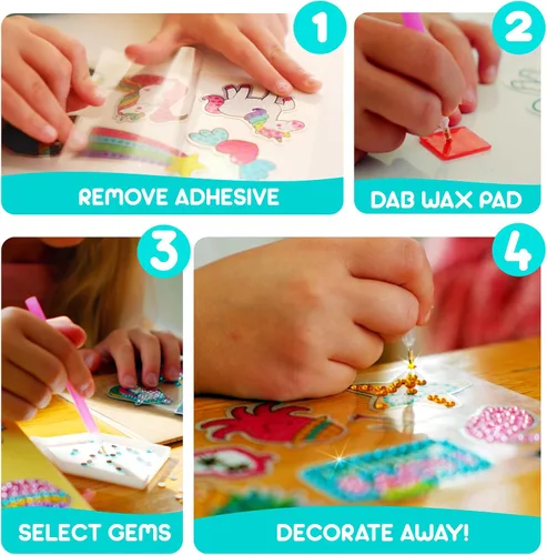 Vista 6 de Blue Squid Kits de arte de diamantes para niños, unicornio y sirena, divertido y fácil, kit de pintura de diamantes 5D para niños, kit de arte
