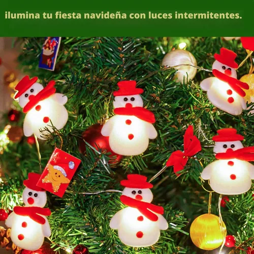 Vista 3 de Christmas Snowman String Lights, 10 LEDs 5.4ft Waterproof