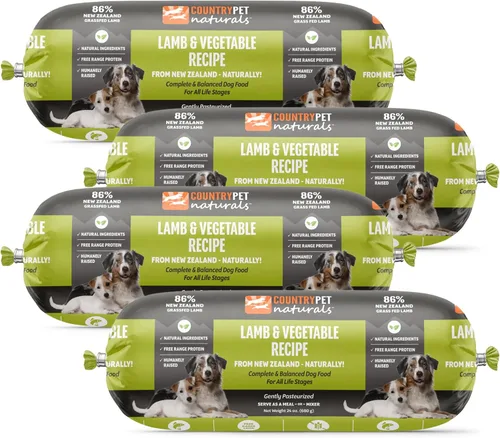 Vista 13 de Receta de carne de res y cordero: rollos de comida congelada prémium para perros de Nueva Zelanda, criados en pastos, de corral, pasteurizados