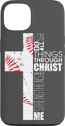 Vista 7 de Baseball Phone Case Christian Bible Verse Philippians 4:13 Case for iPhone 17