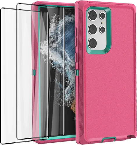 Vista 9 de AICase Funda para Galaxy S22 Ultra con protector de pantalla, protección contra caídas, resistente, a prueba de golpes y polvo, 3 capas, resistente