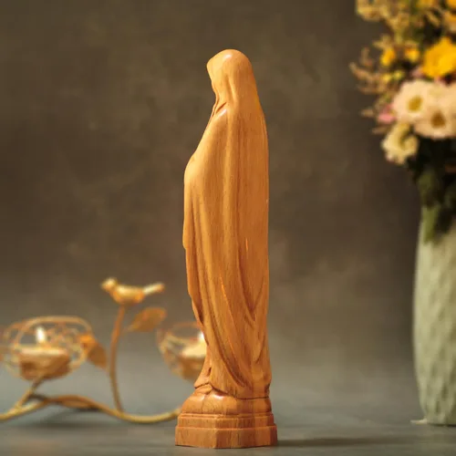 Vista 6 de 11.8 Inches Our Lady of Lourdes Catholic Icons Handmade Our Lady Statue Religious Gifts Our Lady of Guadalupe Catholic Art Mothers Day Gifts
