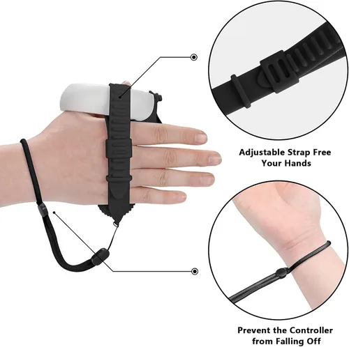 Vista 5 de TOMSIN Touch Controller Grip Cover for Oculus Quest 2 with Silicone Face Cover, Protective Lens Cover, Silicone Handle Strap Combo, Sweatproof