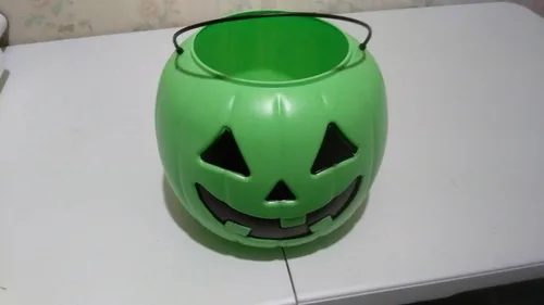 Vista 5 de Balde de caramelos con forma de Calabaza de Halloween., Azul