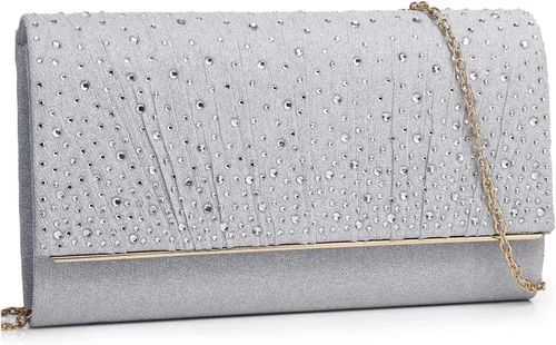 Vista 9 de Bolsas de noche para mujer, con lentejuelas con purpurina, bolso de mano brillante para mujer, bolso formal de boda, fiesta, baile