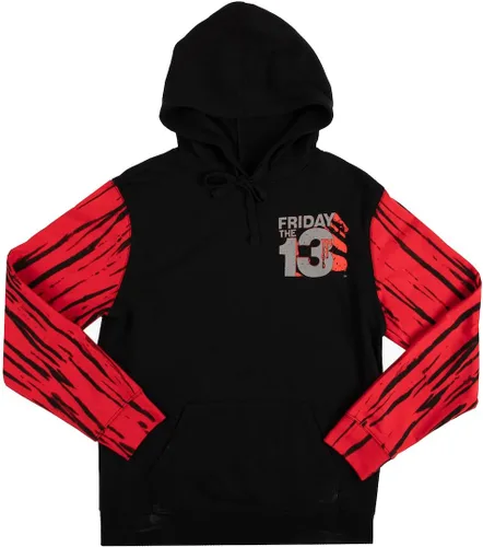 Vista 4 de Bioworld Friday the 13th - Sudadera con capucha para adultos de doble cara roja y negra