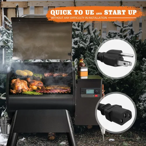 Vista 6 de YAOAWE Cable de alimentación de repuesto para parrilla de pellets para Traeger, cable de alimentación de parrilla de interior compatible con Traeger