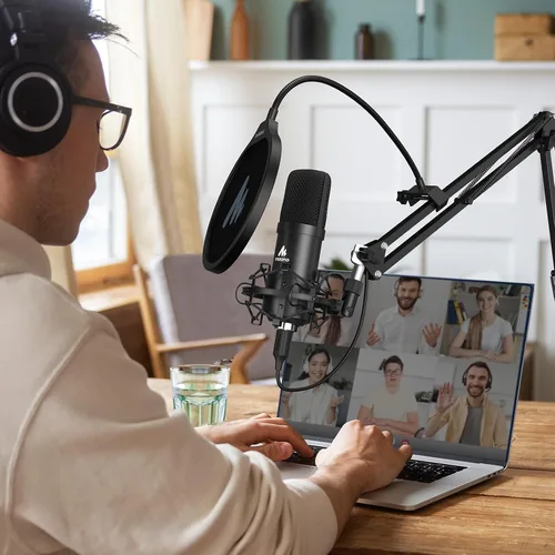 Vista 8 de Kit de micrófono USB de 192 KHZ/24 BIT Plug & Play MAONO AU-A04 USB para computadora, micrófono cardioide de condensador con chipset de sonido