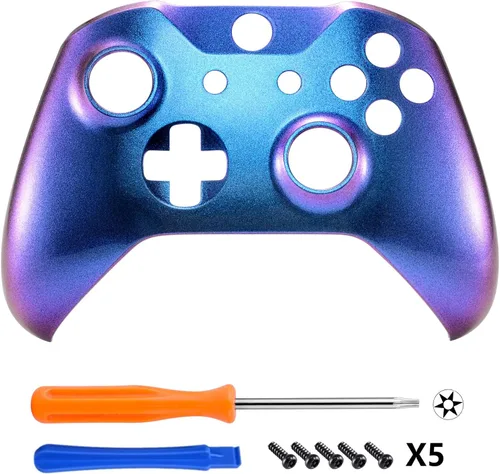 Vista 3 de eXtremeRate Carcasa frontal camaleón púrpura y azul para Xbox One X S Controller Modelo 1708 - Controlador no incluido