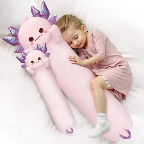 Vista 14 de Almohada larga de felpa negra ultra suave diseñada por artistas de Mewaii, con relleno extra para mayor comodidad, peluche de animal de alta