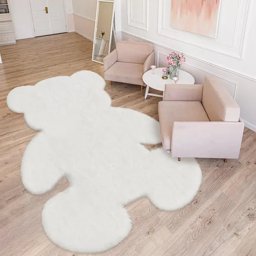 Vista 12 de Alfombra de pelo de oveja sintética de 2 pies, suave y esponjosa, bonita alfombra de felpa para guardería, habitación de niños y niñas, decoración