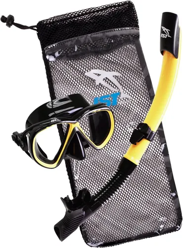 Vista 8 de IST - Equipo de buceo de superficie: máscara, tubo de buceo semi seco, bolsa de viaje de malla. Tallas de adulto y niños