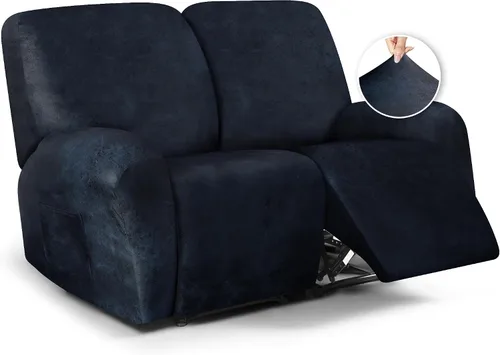 Vista 62 de ANARACHON Fundas para sillas reclinables con aspecto de cuero, funda elástica de 4 piezas, funda suave para silla reclinable, protector de muebles