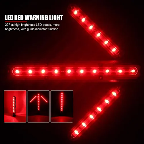 Vista 3 de Luz LED de seguridad vial ajustable de 45 grados, con flecha de giro, luz roja magnética, lámpara LED de seguridad de señal de tráfico