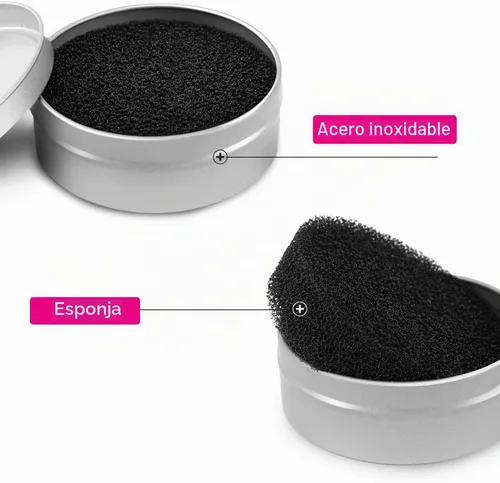 Vista 6 de Luxspire Esponja limpiadora de brochas de maquillaje seco, color plateado