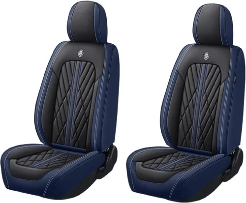 Vista 26 de Juego de fundas de asiento de automóvil de cuero nappa impermeables y transpirables de ajuste universal, cojín protector para vehículo automotriz