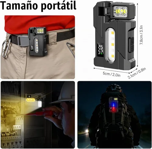 Vista 7 de Linterna EDC recargable de 500 lúmenes con cabezal de lámpara