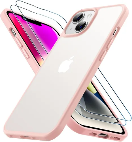 Vista 8 de L K LϟK for iPhone 13 Case, [3 in 1] 1X Translucent Matte Case with 2X Screen Protector, [Military-Grade Drop Tested] Shockproof Anti-Fingerprint