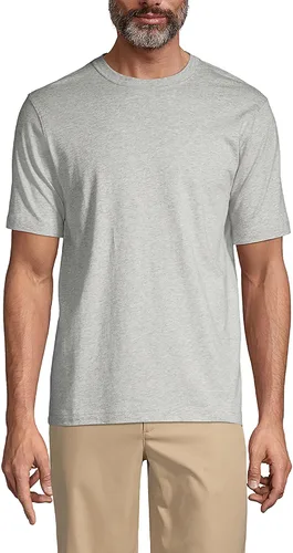 Vista 3 de Lands' End Camiseta esencial de manga corta para hombre de uniforme escolar, Brezo gris