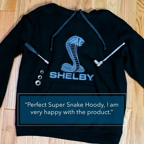 Vista 4 de Shelby American Cobra Super Snake Logo Hoody - Negro